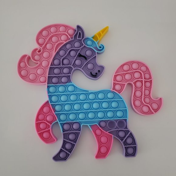 Large Unicorn Push Pop Bubble Fidget Toy - Picture 4 of 5